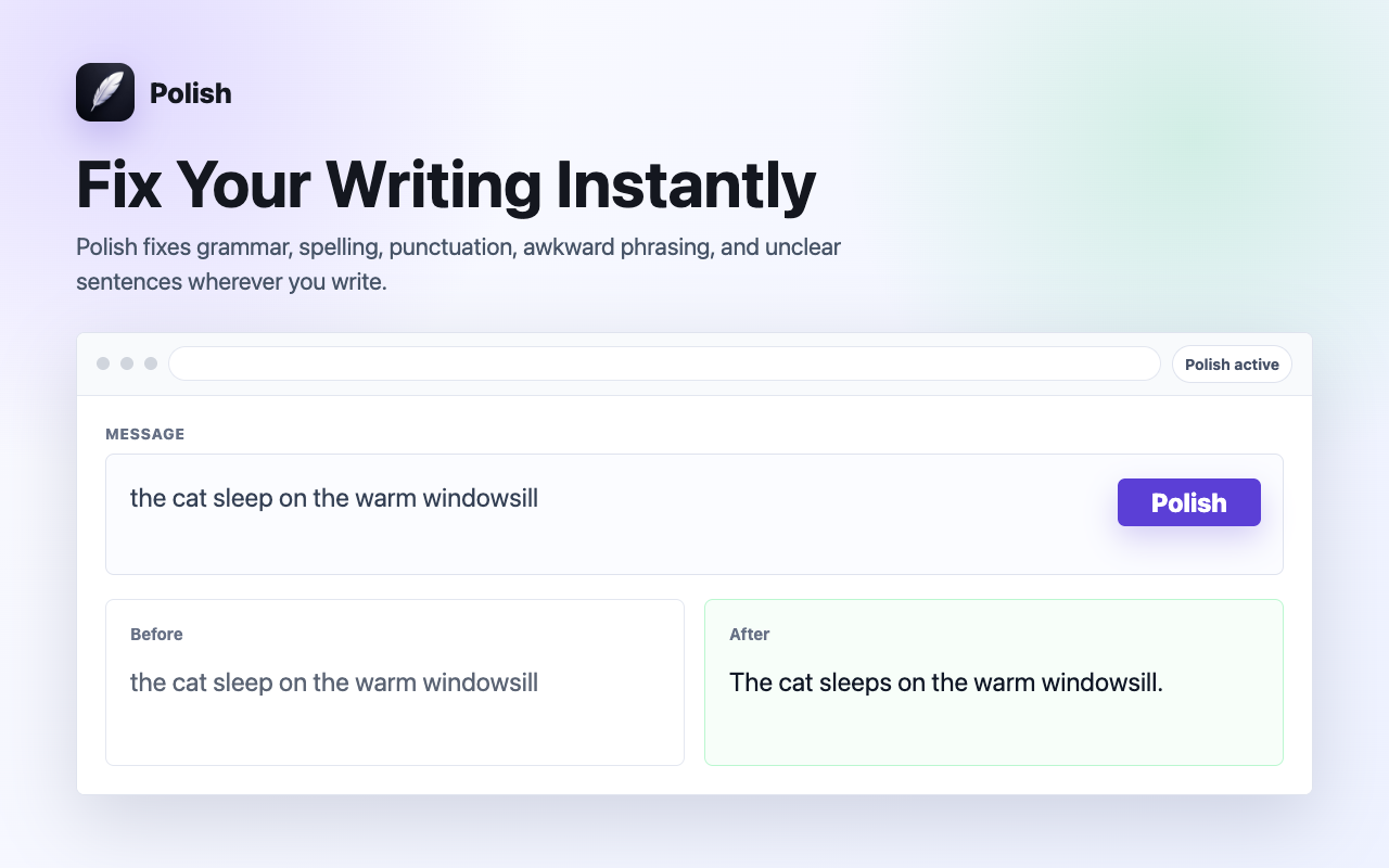 Polish AI rewriting a work email to sound polished and professional in Gmail